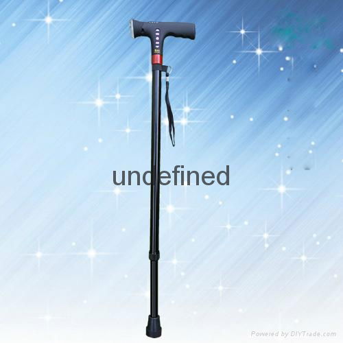 Height Adjustable MP3 Walking Pole Stick with Lamp Walking Crutch