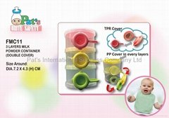 3 Layers Milk Powder Container (Double Cover)