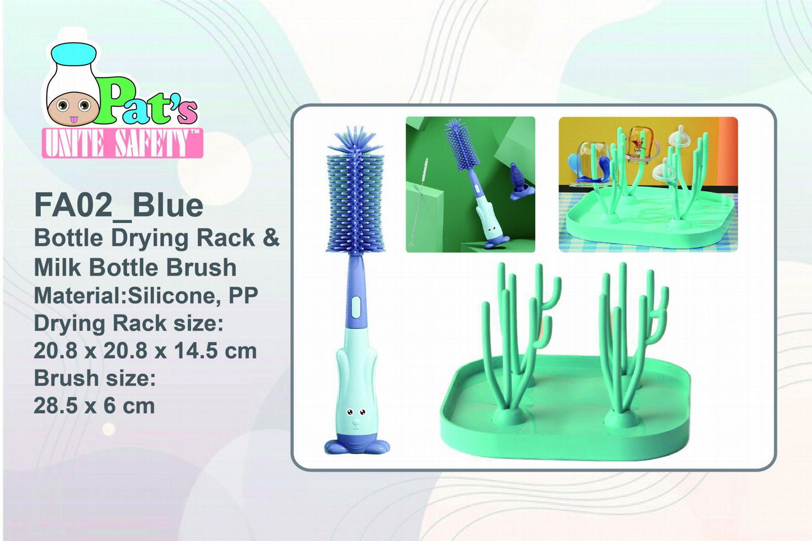 Baby Drying Rack & Silicone Milk Bottle Brush Kit  2