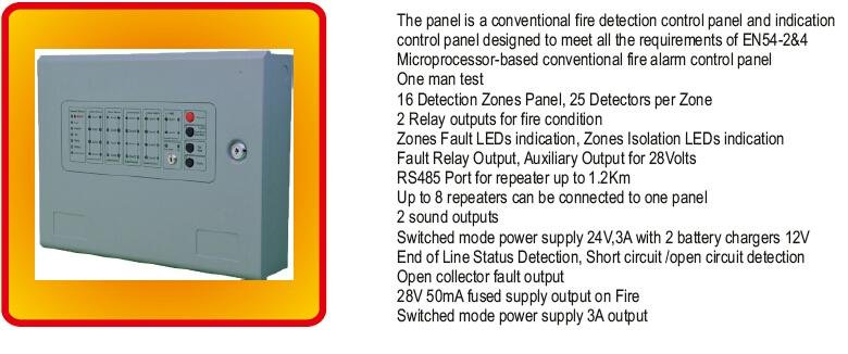 8Zones Conventional Fire Alarm controller master panel 3