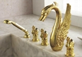 Gold finish PVD bathroom basin sink swan faucet SWAN TAP 1