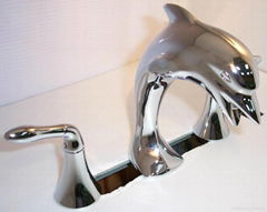 nickel chrome  dolphin baisn faucet double handles dolphin  faucet