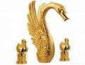 Gold finish PVD bathroom basin sink swan faucet SWAN TAP 3