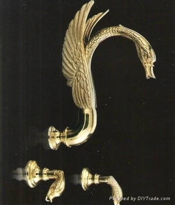  pvd ti- gold swan Shower faucet wall mounted swan tap 