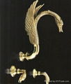  pvd ti- gold swan Shower faucet wall mounted swan tap  1