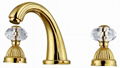 3pcs GOLD PVD finish crystal sink FAUCET