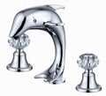  solid brass Bathroom Sink Faucet dolphin Tap crystal handles luxury faucet 2
