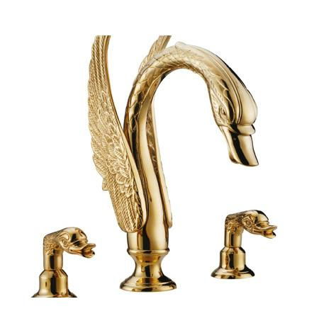 pvd gold swan tub faucet swan sink lavatory mixer  faucet