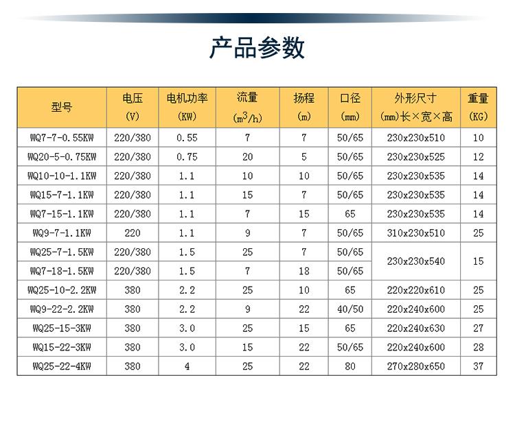 110V不鏽鋼潛水排污泵316L海水抽水泵WQ-5-15-0.75KW 2