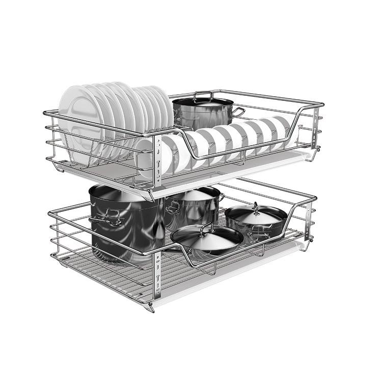 Customized Stainless Steel Kitchen Pull-out Sliding Storage Basket