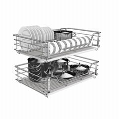 Customized Stainless Steel Kitchen Pull-out Sliding Storage Basket