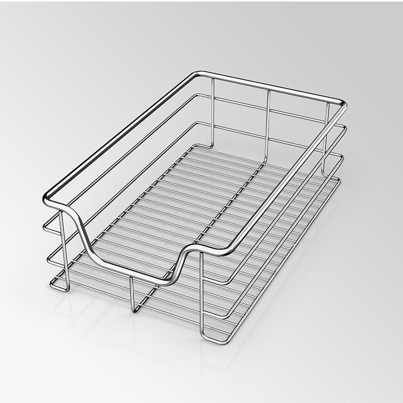 Factory Kitchen Cabinet Soft-Stop Pull-out Wire Sliding Basket