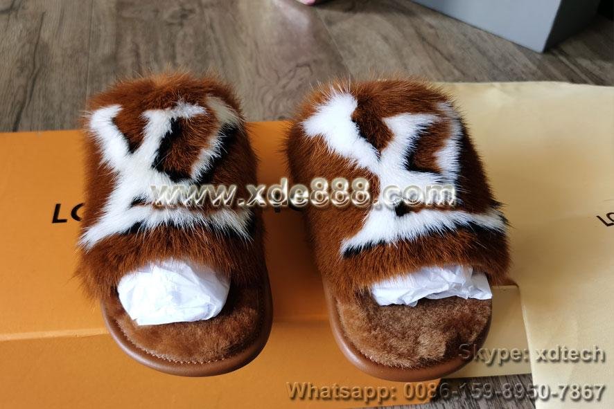 Louis Vuitton Mink Fur Slides Louis Vuitton Slippers Louis Vuitton Shoes - XD-LVS7 (China ...