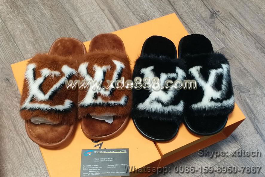 Louis Vuitton Mink Fur Slides Louis Vuitton Slippers Louis Vuitton Shoes - XD-LVS7 (China ...