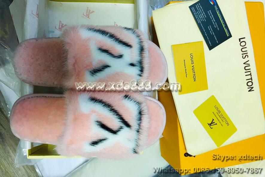 Louis Vuitton Mink Fur Slides