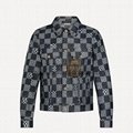 Cool Men Jacket Louis Vuitton DISTORTED DAMIER DENIM JACKET Designer Jackets