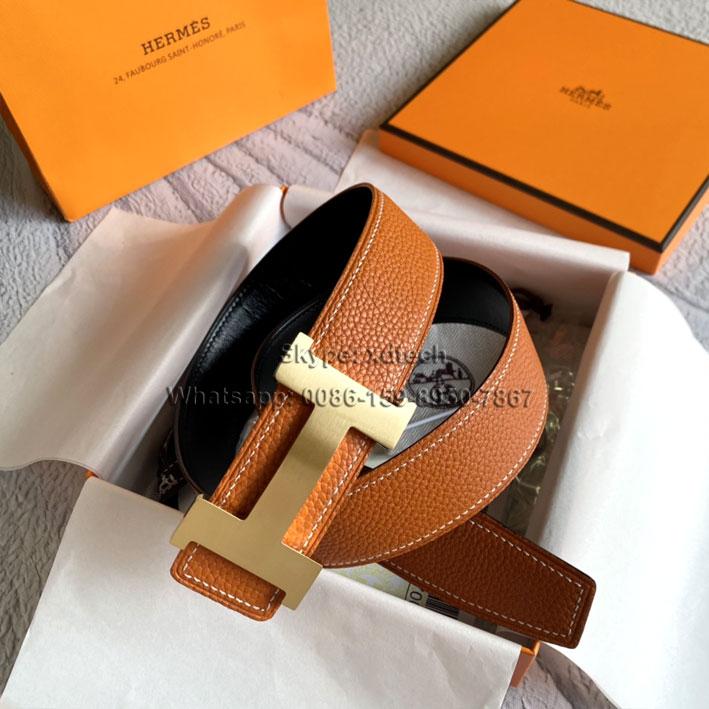 Hermès Belts, Classic H Logo Buckle, Different Leather Avaliable 4