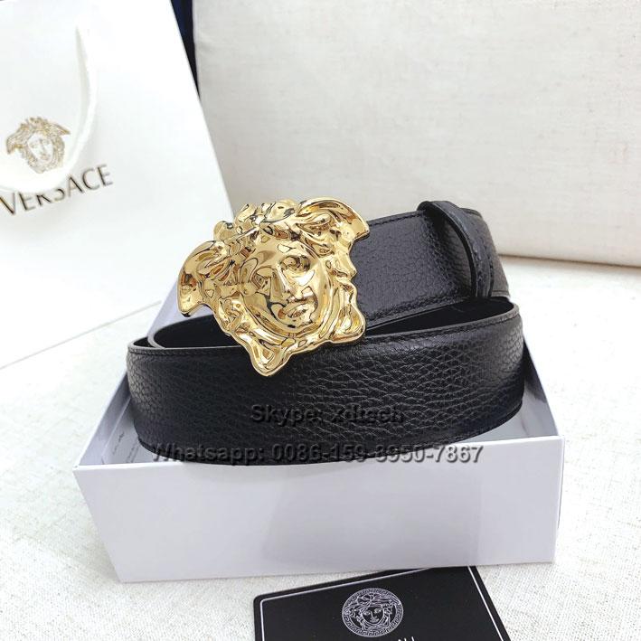 Versace Belts Head Logo Buckle Leather Belts