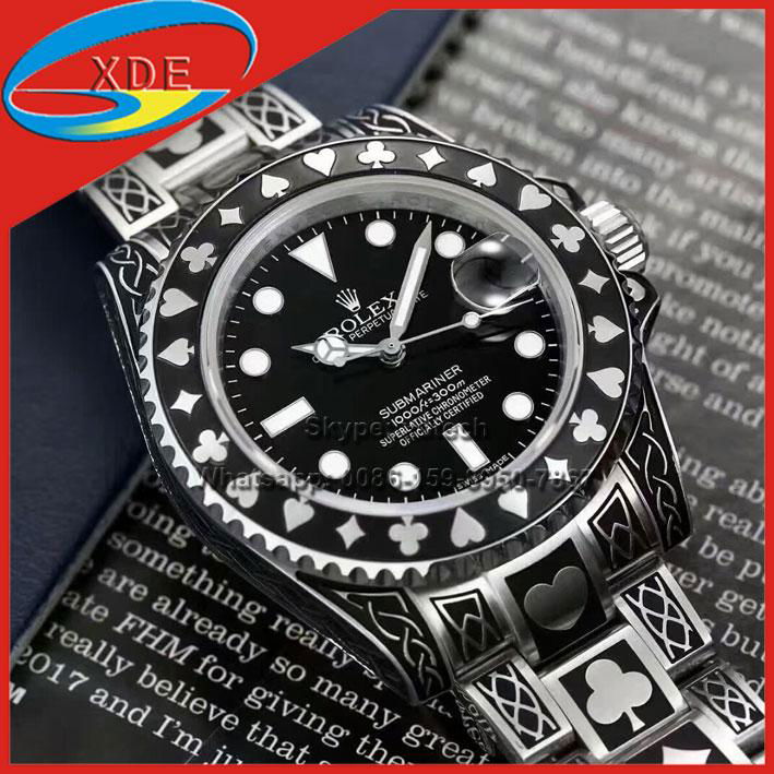 Rolex Submariner Clone, Cool Poker Design High Quality Smooth Steel Belt