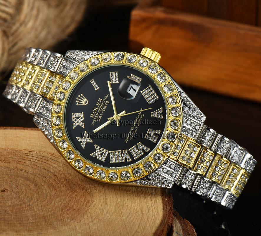 Diamond Watches, Copy Rolex Watches, Rolex Wrist, Color Diamond Steel Belt