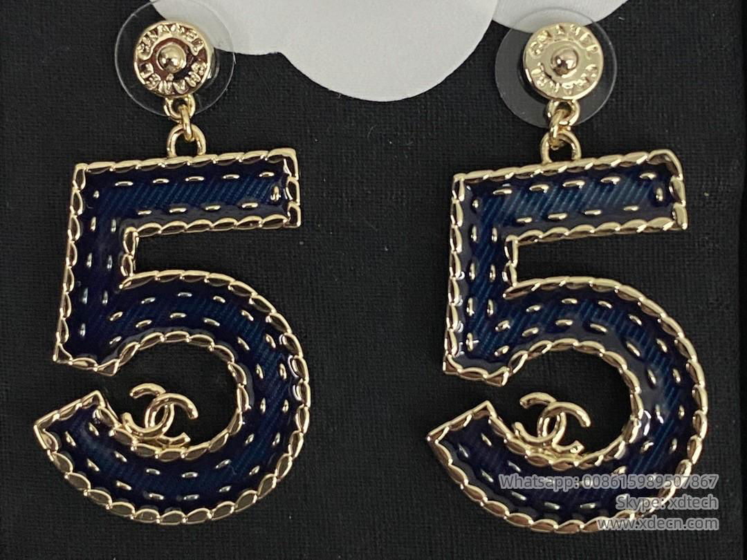 Chanel Earrings, Big Number Earrings, Fashion Earrings