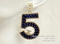 Chanel Earrings, Big Number Earrings, Fashion Earrings