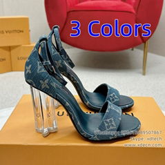 c, Jean Sandals, Heeled Sandals, Monogram