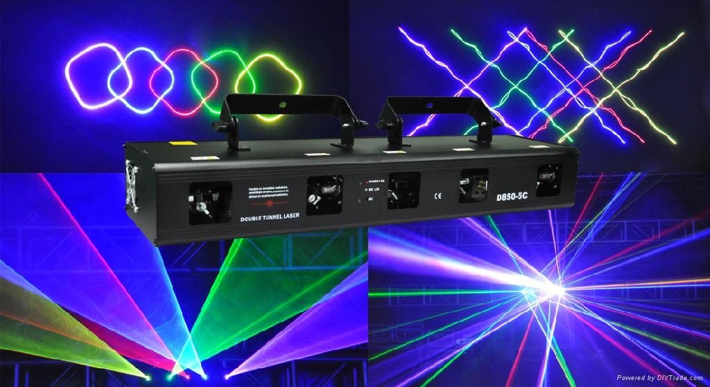 RGBPY 5 head 5 lens  beam laser light for nighclub dj disco