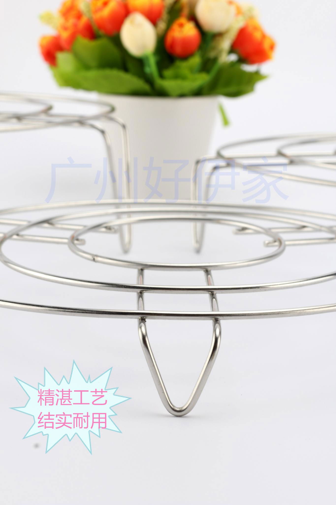 High school short leg stainless steel steaming rack, diameter 12-22 cm  4