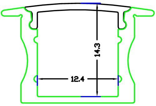 recessed 15mm LED Strip Profile,LED Strip Profile,storage shelves LED profiles