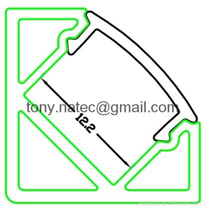 ALUMINIUM LED PROFILE FOR LED STRIPS - 45° - 2M