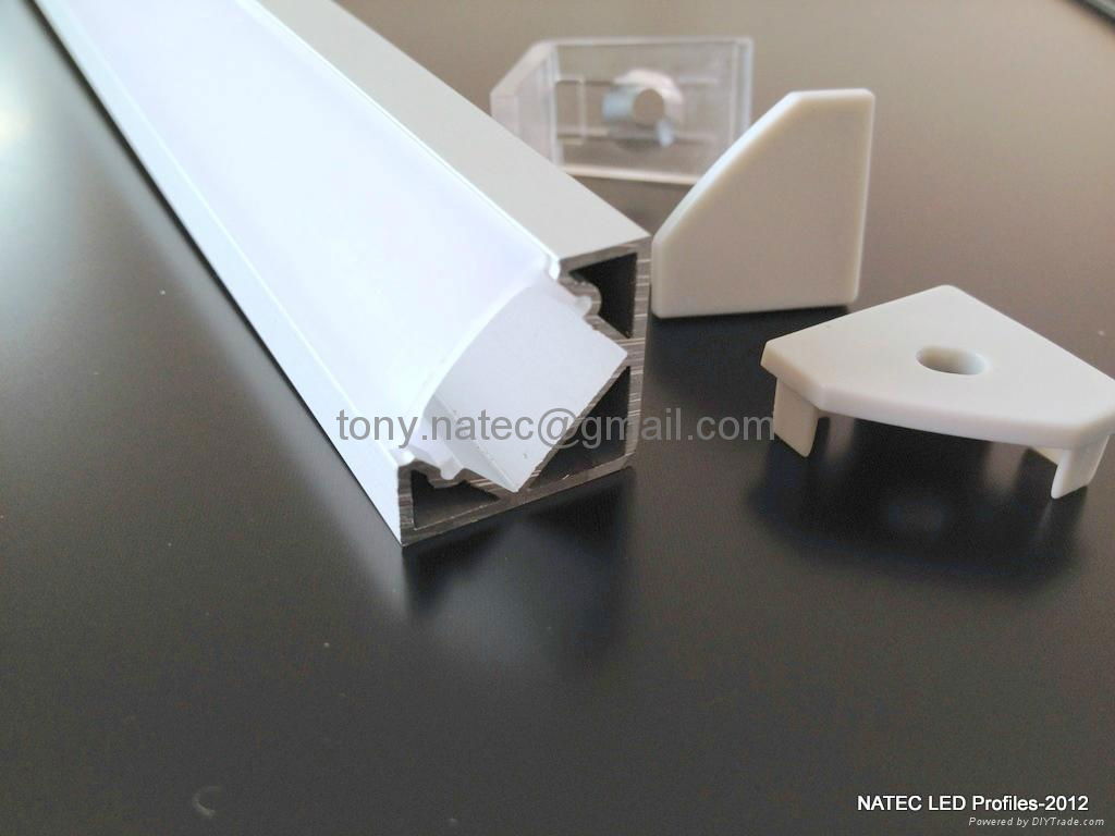 ALUMINIUM LED PROFILE FOR LED STRIPS - 45° - 2M 2