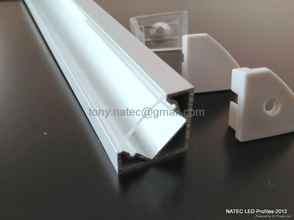 ALUMINIUM LED PROFILE FOR LED STRIPS - 45° - 2M 4