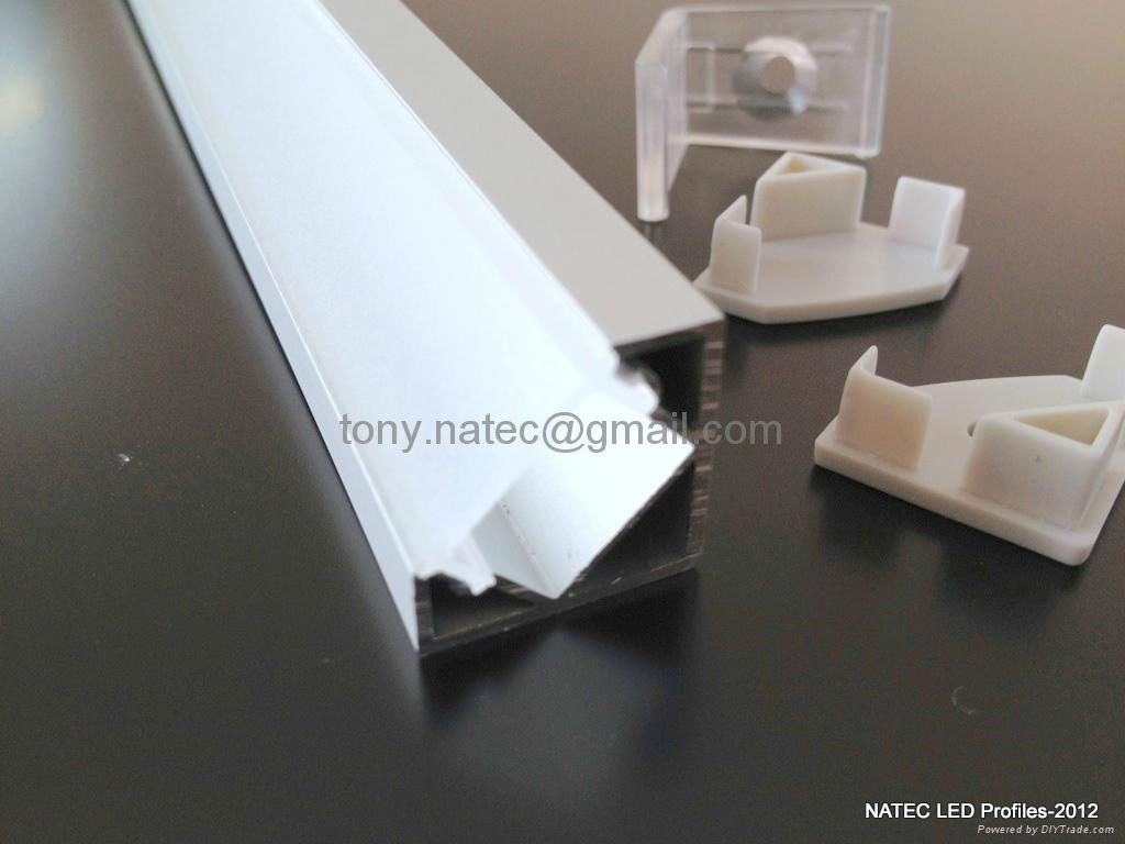 ALUMINIUM LED PROFILE FOR LED STRIPS - 45° - 2M 5