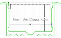 Master XL LED Strip Profile,Recessed Power line 35mm for ceiling LED lighting