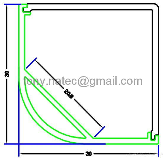 Aluminum LED profile,30x30mm led corner profile,PMMA frosted diffuser