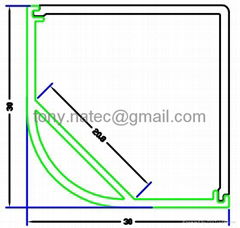 Aluminum LED profile,30x30mm led corner profile,PMMA frosted diffuser