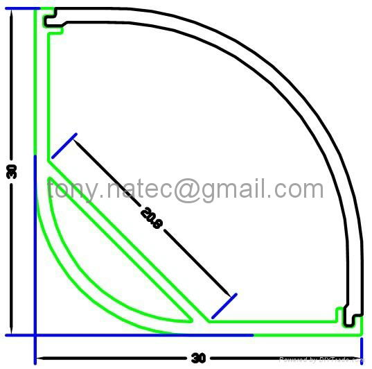 30x30mm led profile, led corner profile for wall solutions