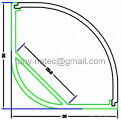 30x30mm led profile, led corner profile for wall solutions