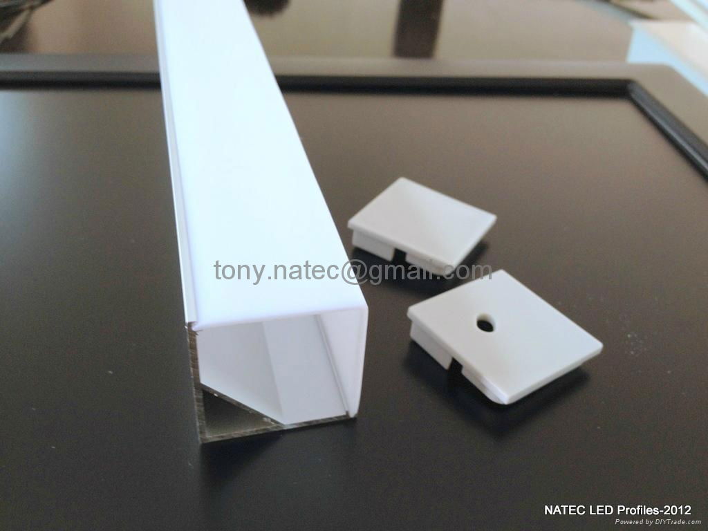 Aluminum LED profile,30x30mm led corner profile,PMMA frosted diffuser 4