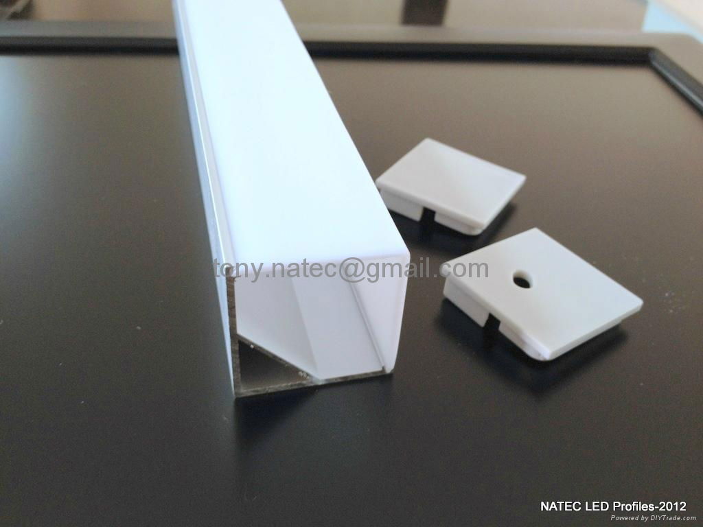 Aluminum LED profile,30x30mm led corner profile,PMMA frosted diffuser 5