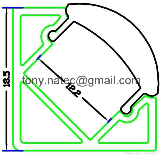 led lens profile with 45degree,led Wall profiles,led corner profile