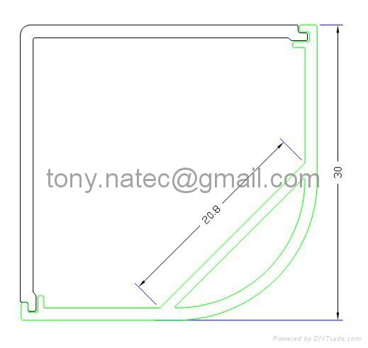 30x30mm led aluminium extrusion profile,led corner profile