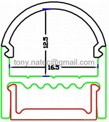 inner mounting channel for led profile,ALU LED Profile with Optional Diffuse