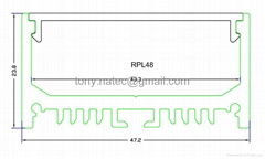 LED Channel Systems,suspension kit Aluminium led profile with opal cover-48mm