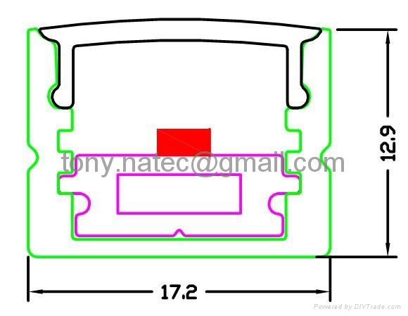 aluminum channel  with clear diffuser ,aluminium system profile 2