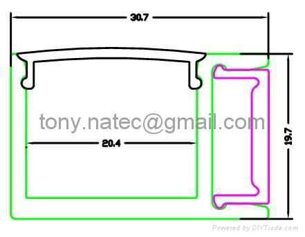 aluminum channel  with frosted diffuser ,led wall profile 5