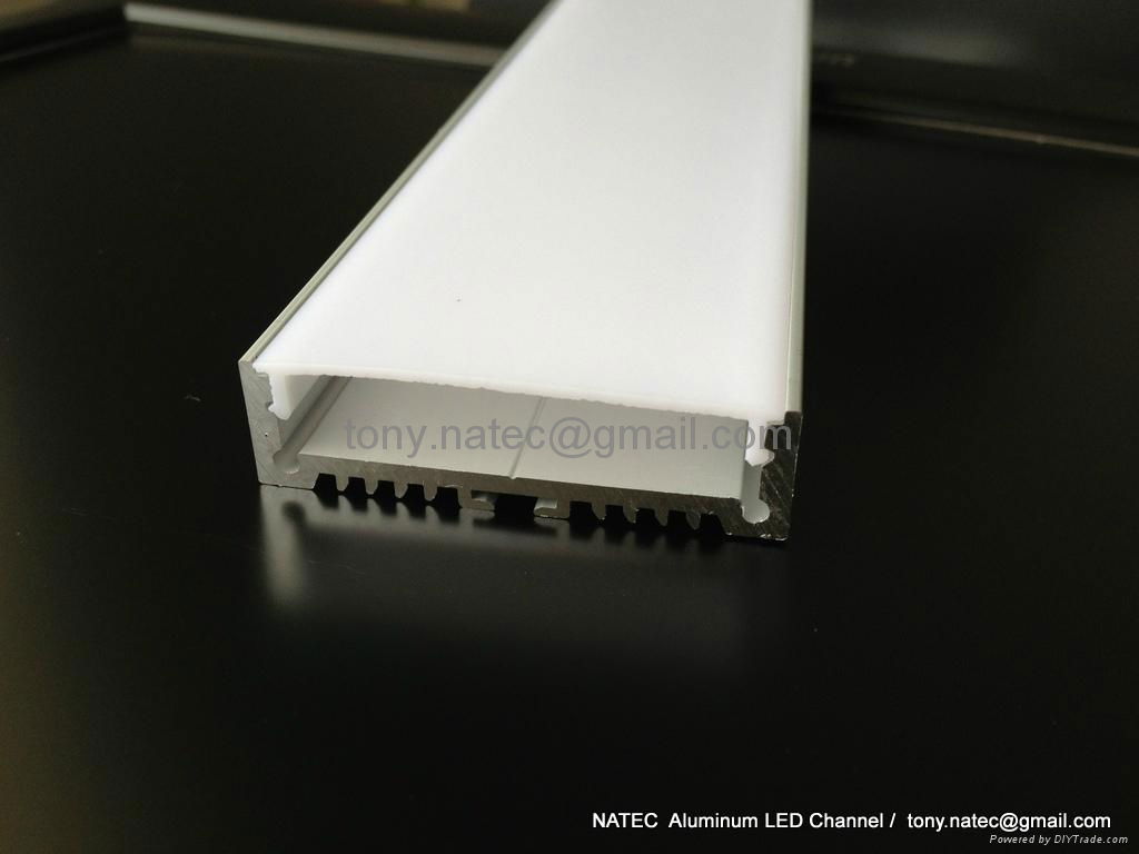aluminum channel with frosted diffuser, flat surface led profile