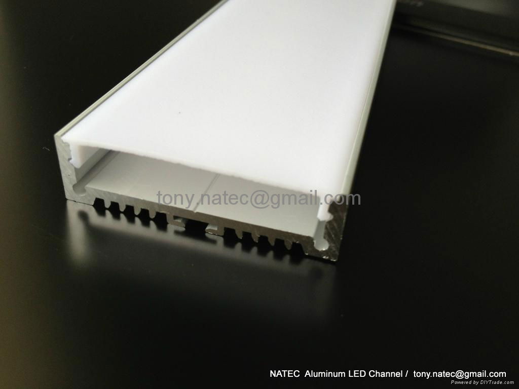 aluminum channel with frosted diffuser, flat surface led profile