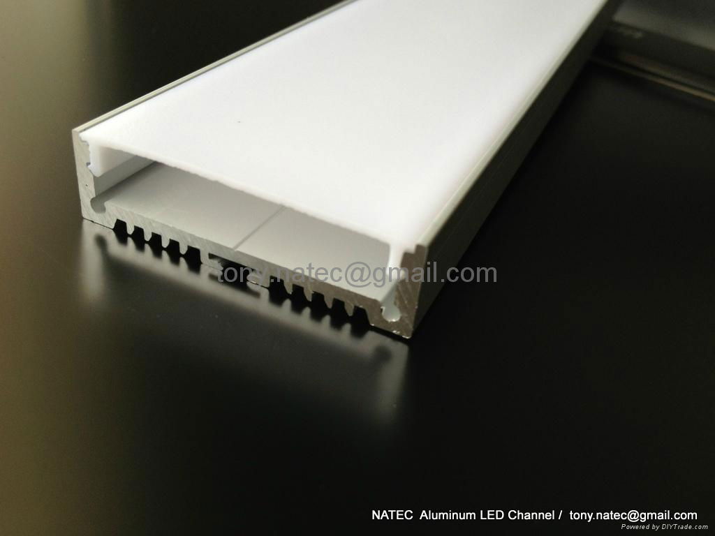 aluminum channel with frosted diffuser, flat surface led profile
